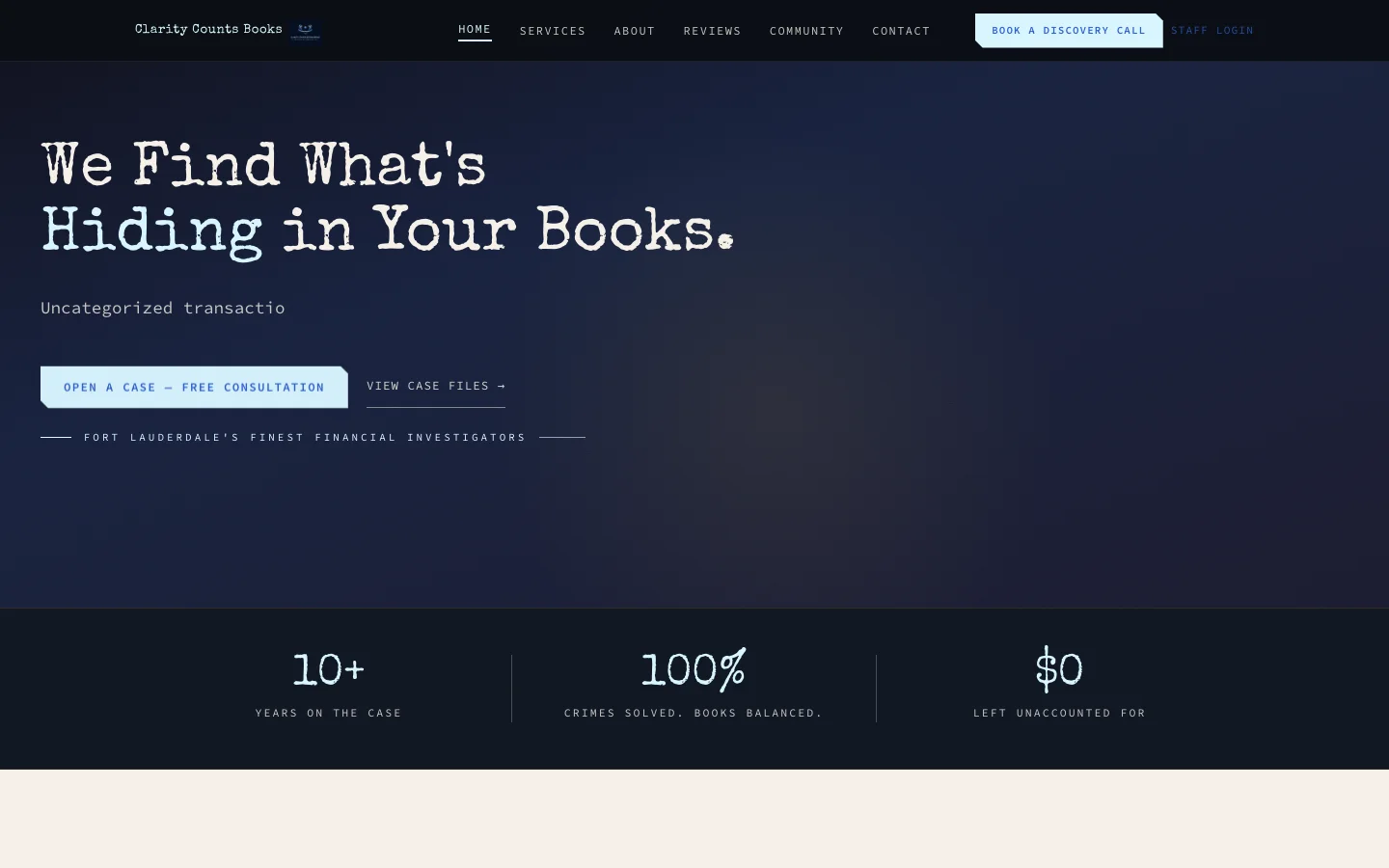 Clarity Counts Bookkeeping — custom website by Tekavra Creative